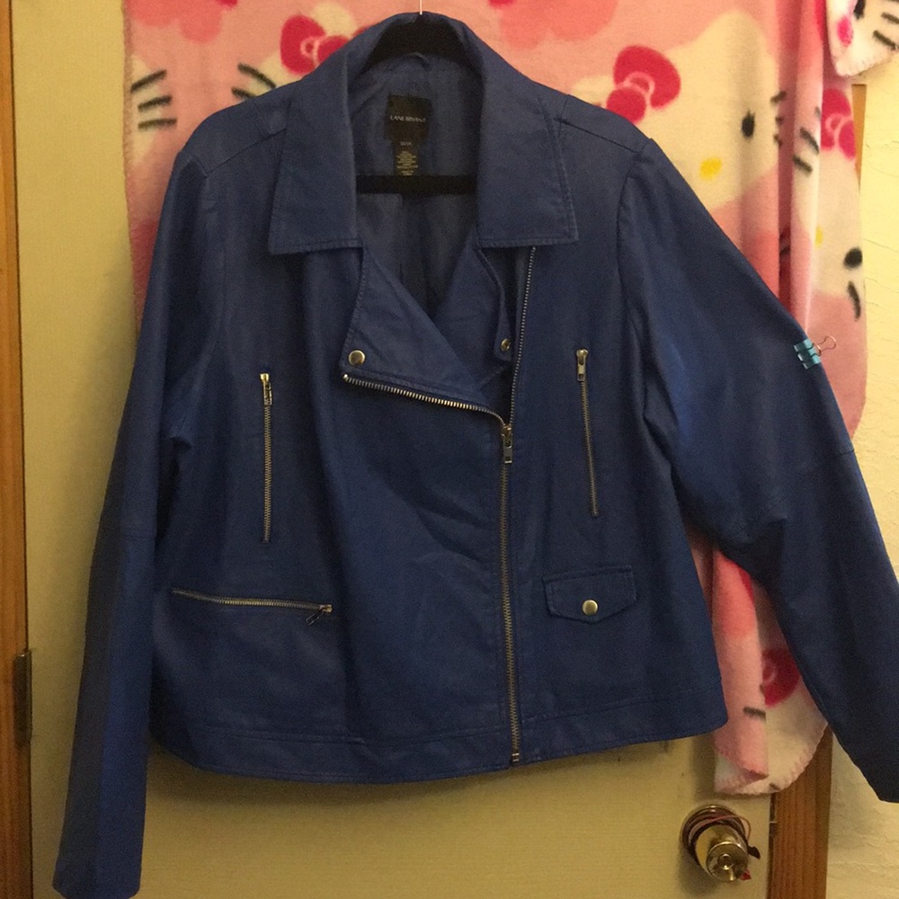 Lane Bryant Faux Leather Jacket Blue 22/24